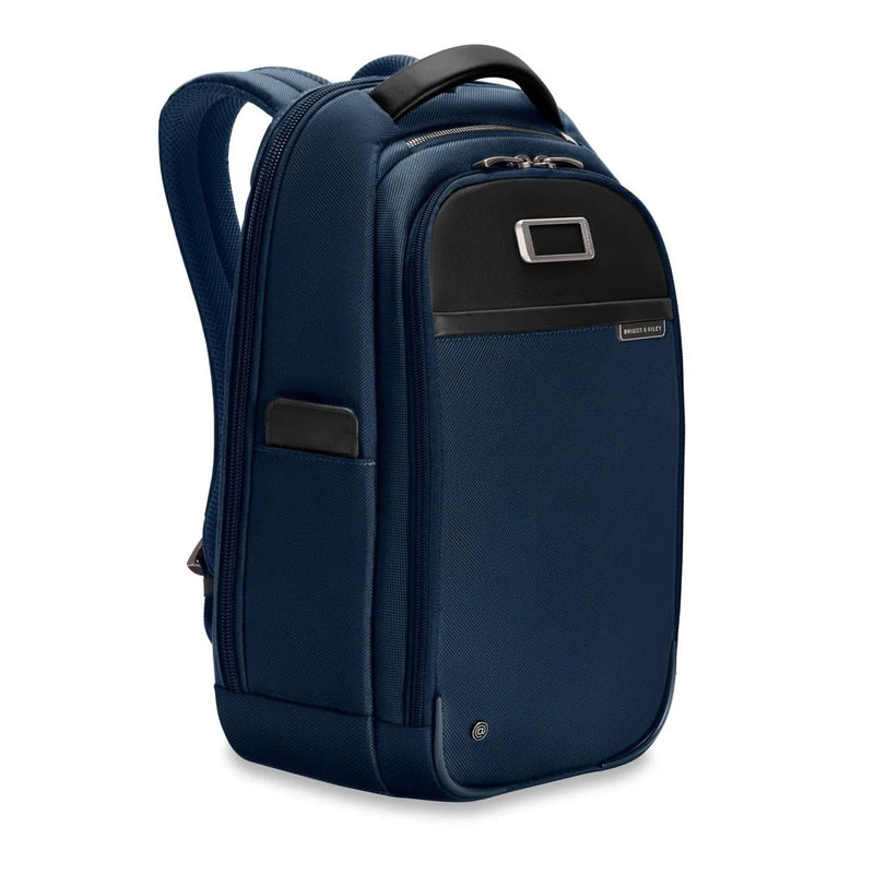 side of navy Briggs & Riley @work Slim Backpack