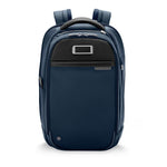 front of navy Briggs & Riley @work Slim Backpack