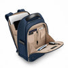 inside of navy Briggs & Riley @work Slim Backpack