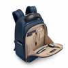 front pocket of navy Briggs & Riley @work Slim Backpack