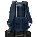 pass-through sleeve of navy Briggs & Riley @work Slim Backpack