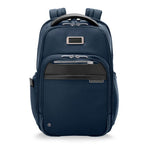 front of navy Briggs & Riley @work Medium Backpack