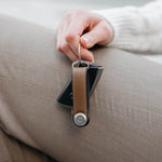 in hand acorn Orbitkey Hybrid Leather Key Organizer