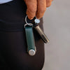 in hand pine green Orbitkey Hybrid Leather Key Organizer