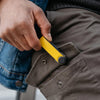 in hand solar yellow Orbitkey Hybrid Leather Key Organizer