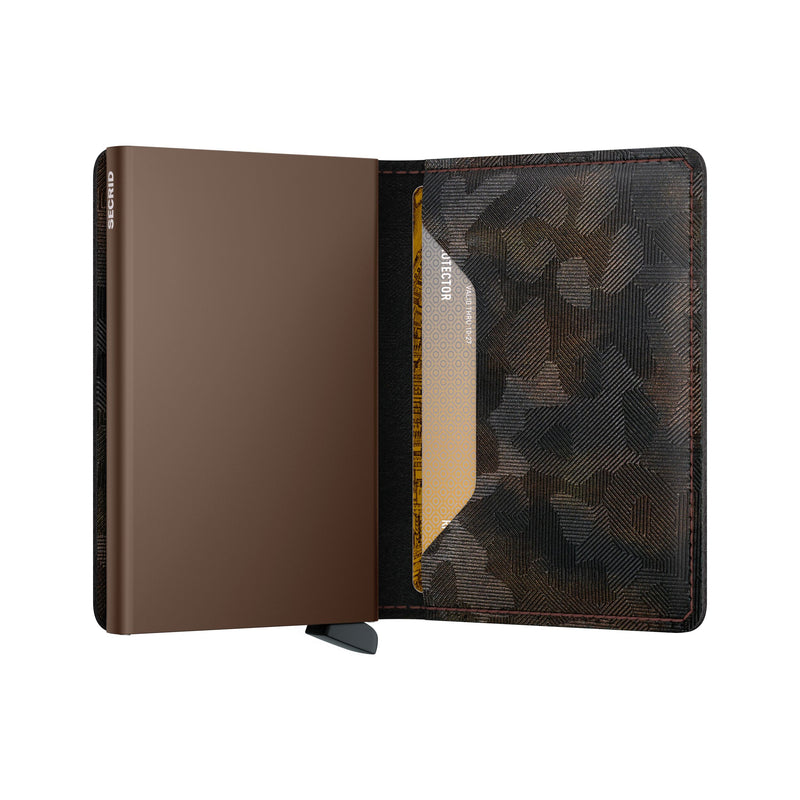 inside of brown Secrid Slimwallet Jungle