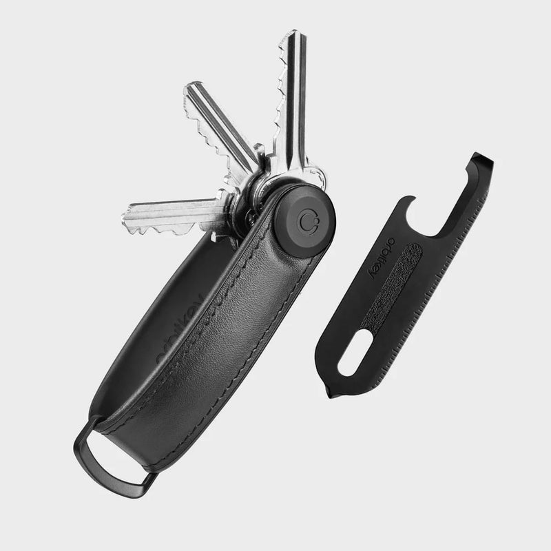 front of black Orbitkey Hybrid Leather Key Organizer Set