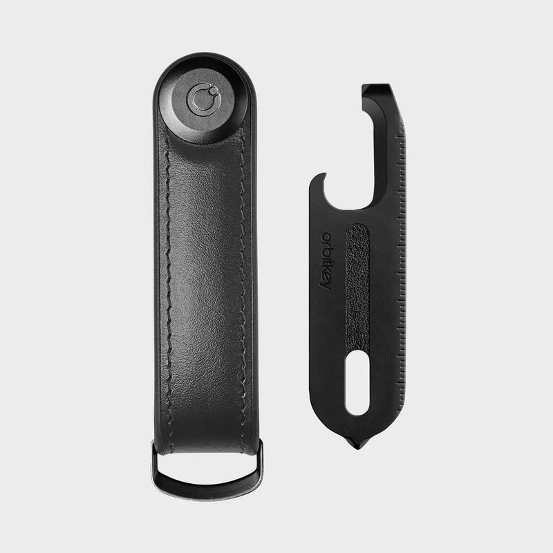 front of black Orbitkey Hybrid Leather Key Organizer Set