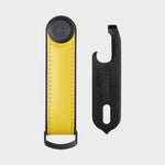 front of solar yellow Orbitkey Hybrid Leather Key Organizer Set