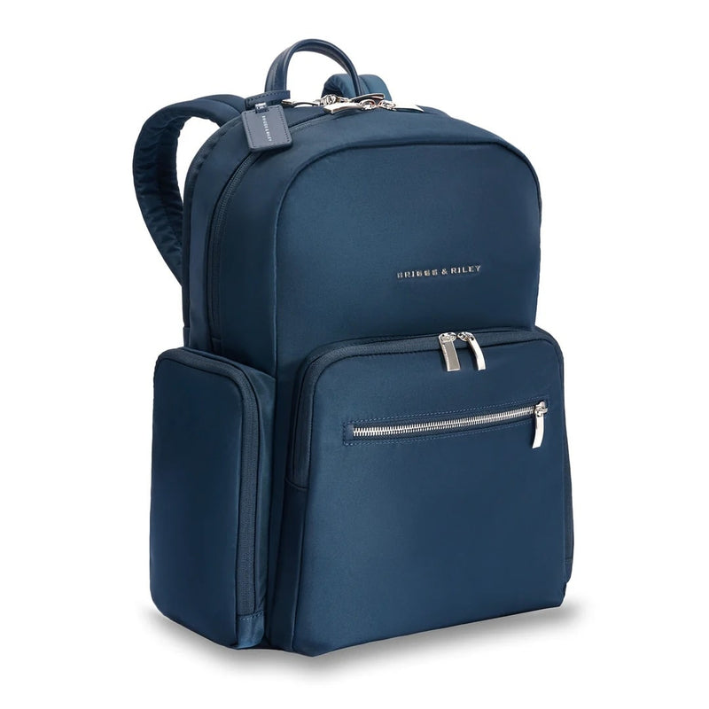 front of navy Briggs & Riley Rhapsody Medium Backpack