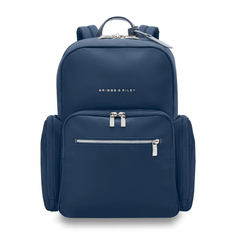 front of navy Briggs & Riley Rhapsody Medium Backpack