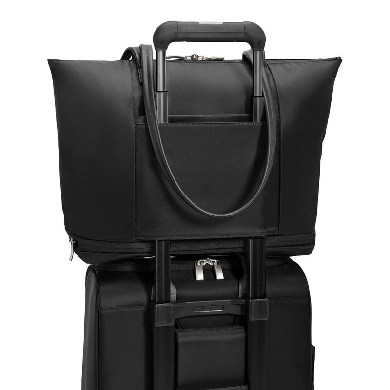 pass-through sleeve of black Briggs & Riley Rhapsody Expandable Tote