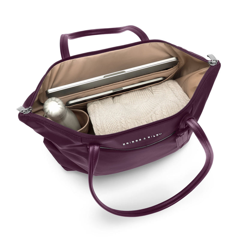 inside of plum Briggs & Riley Expandable Tote