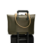 pass-through sleeve of olive Briggs & Riley Rhapsody Expandable Tote