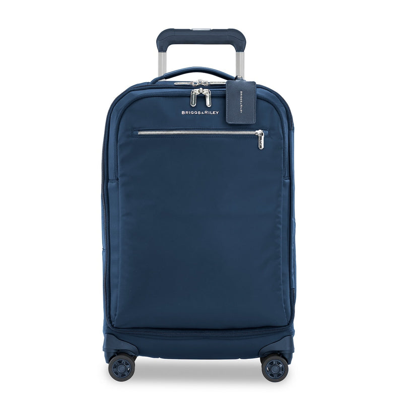 front of navy Briggs & Riley Rhapsody Tall Carry-On Spinner