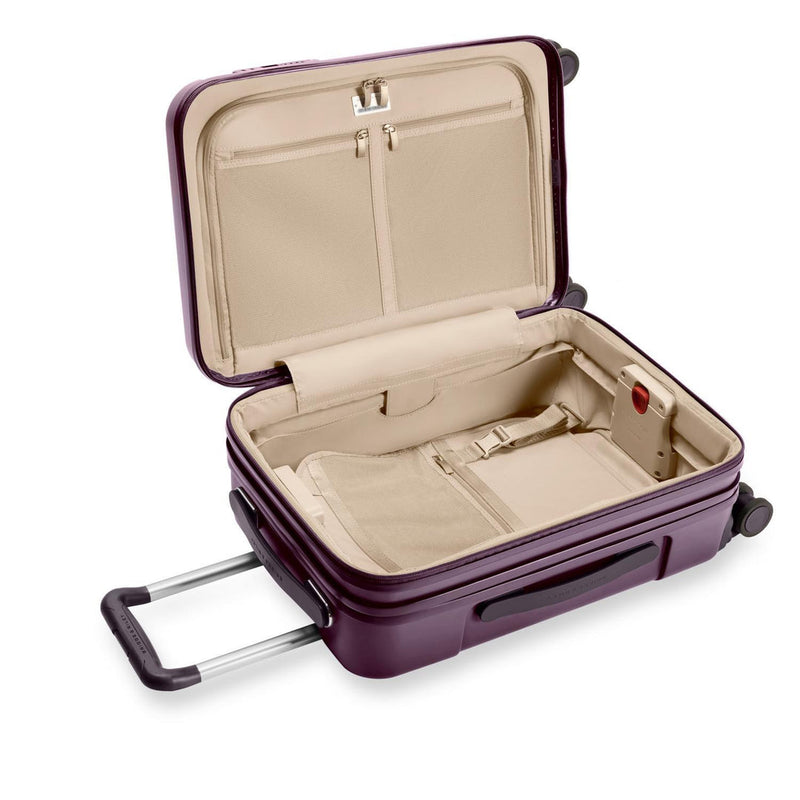 inside of plum Briggs & Riley Sympatico Essential Carry-On Expandable Spinner
