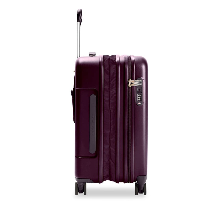 expanded plum Briggs & Riley Sympatico Essential Carry-On Expandable Spinner