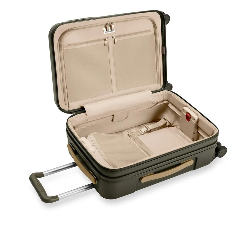 inside of olive Briggs & Riley Sympatico Essential Carry-On Spinner