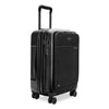 Black Briggs & Riley suitcase with wheels on a white background