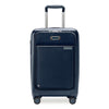 Navy blue Briggs & Riley suitcase with a visible brand logo on a white background