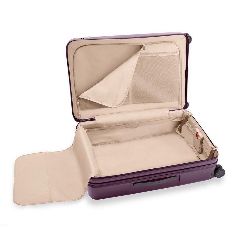inside of plum Briggs & Riley Sympatico Large Expandable Spinner