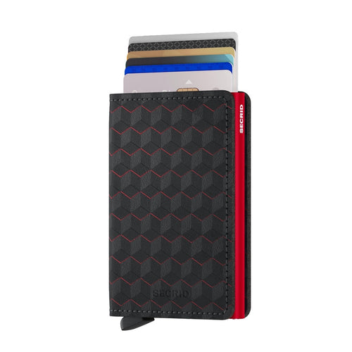 cards up in black-red Secrid Slimwallet Optical