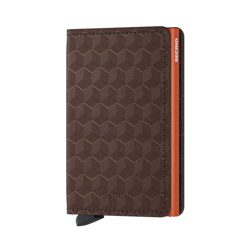 front of brown-orange Secrid Slimwallet Optical