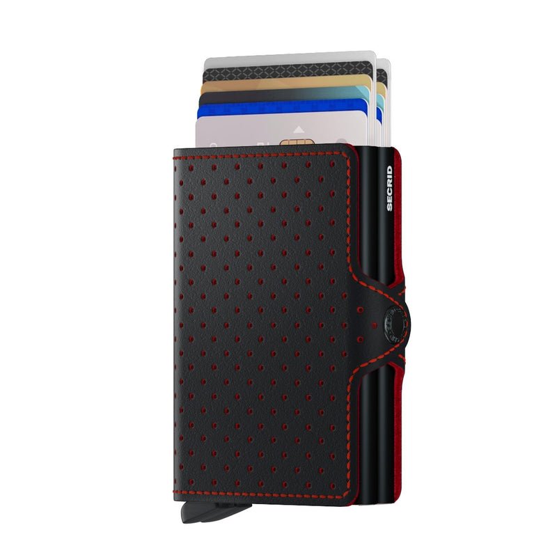 cards up in black-red Secrid Twinwallet Perforated