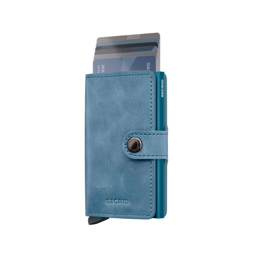 cards up in teal Secrid Miniwallet Vintage 