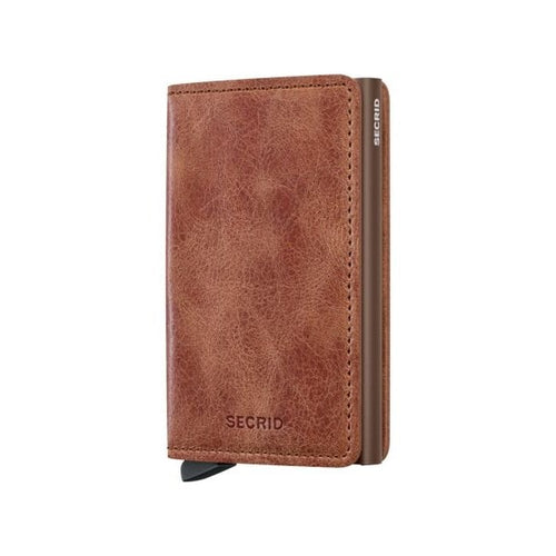 front of cognac-brown Secrid Slimwallet Vintage