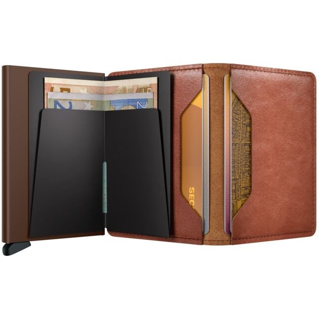 inside of cognac-brown Secrid Slimwallet Vintage
