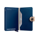 Blue Secrid cardholder with 'Rijksmuseum' branding on a white background