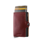 cards up in brown Secrid Premium Twinwallet Basco