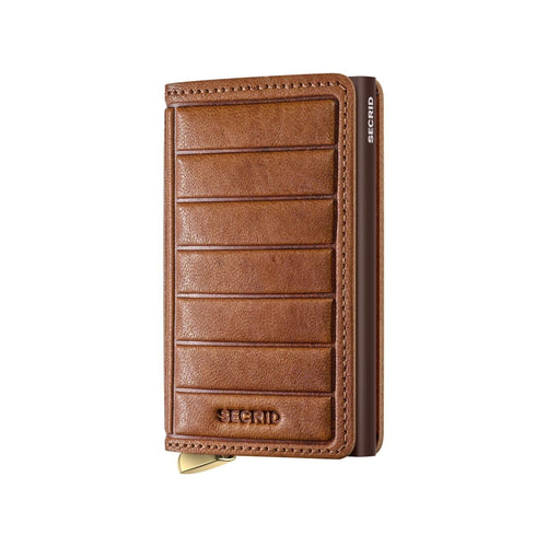 front of cognac Secrid Premium Slimwallet Emboss Lines