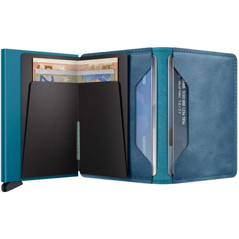 inside of teal Secrid Slimwallet Vintage