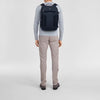 Man wearing Navy Victorinox backpack