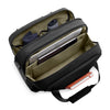 Black Briggs & Riley laptop bag with compartments on a white background