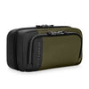 Green and black travel case with Briggs & Riley logo on a white background