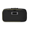 Black Briggs & Riley travel case with a silver tag on a white background