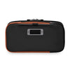 Black and orange Briggs & Riley travel case on a white background