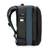 Black and blue Briggs & Riley backpack with a visible brand logo on a white background
