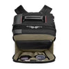 Black Briggs & Riley backpack with interior compartments on a white background
