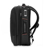 Black Briggs & Riley backpack with multiple zippers and compartments on a white background