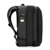 Black Briggs & Riley backpack with a front pocket on a white background