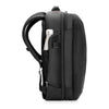 Black Briggs & Riley backpack with a side pocket on a white background