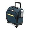 Blue Briggs & Riley suitcase with a black handle and wheels on a white background