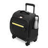 Black rolling Briggs & Riley suitcase on a white background
