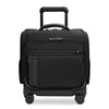 Black rolling suitcase with Briggs & Riley logo on a white background