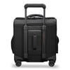 Black Briggs & Riley suitcase with wheels and handle on a white background
