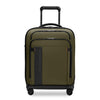 Green Briggs & Riley suitcase with black accents on a white background